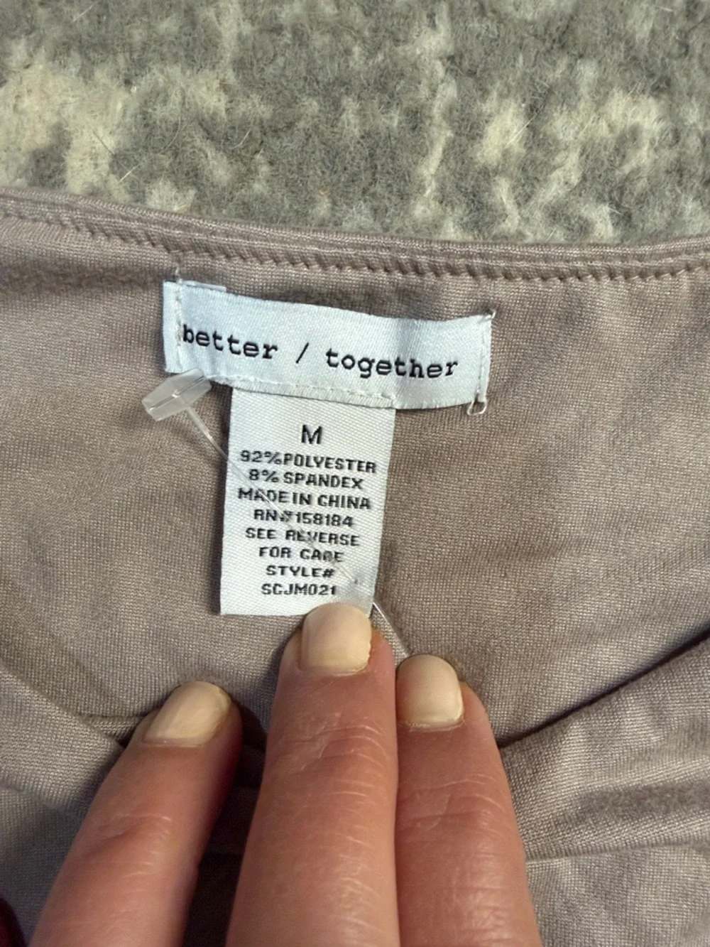 Better Together Long-Sleeve Side-Ruched Tee in Taupe - Picture 2 of 3